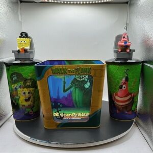 SpongeBob SquarePants Walk the Plank pop corn tin and cups